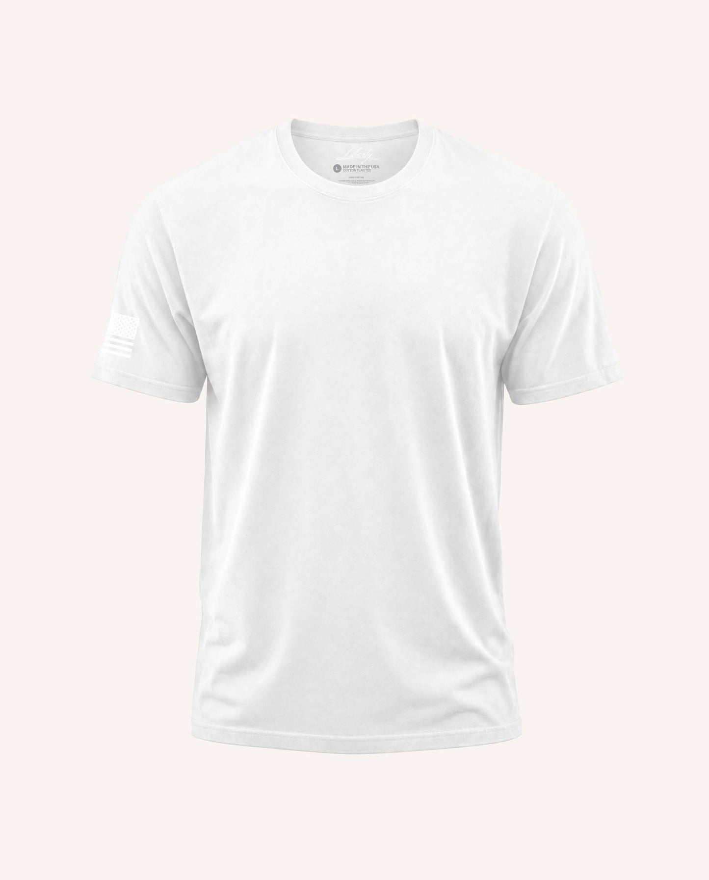 All-Day Cotton Flag Tee with White Flag